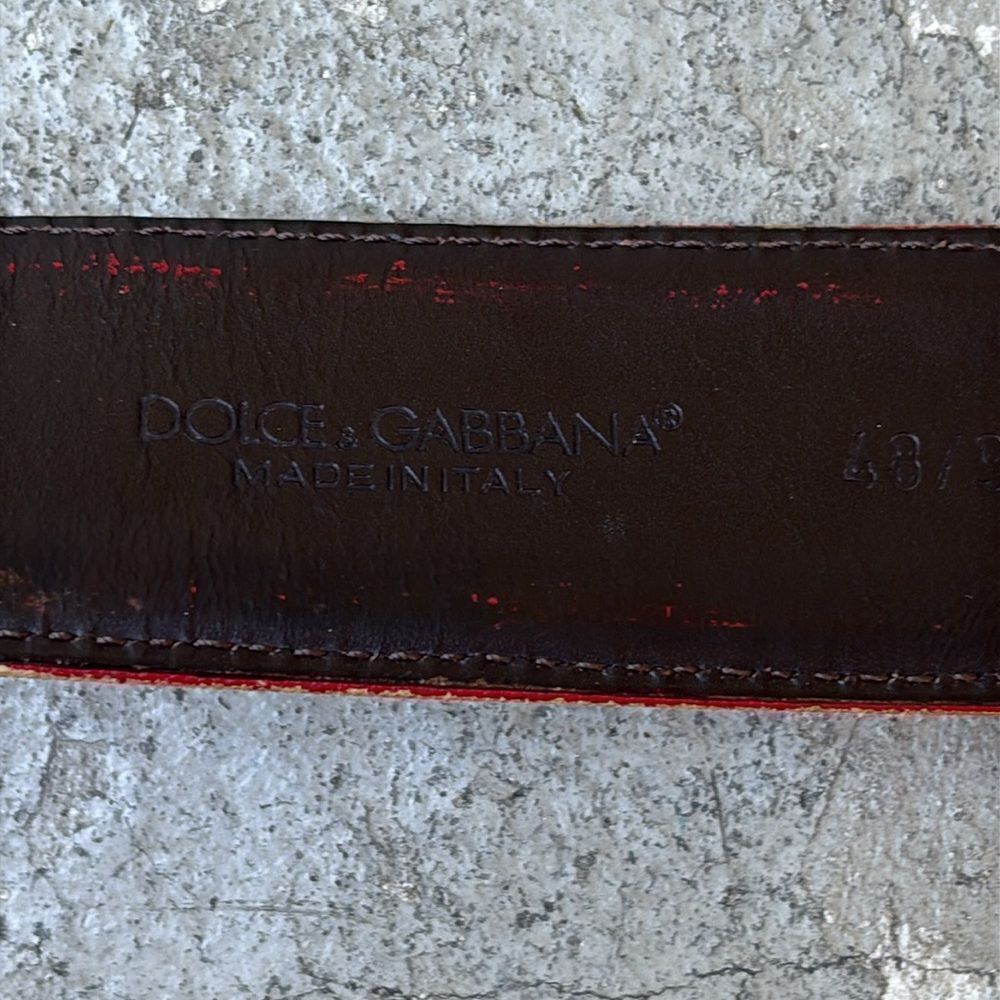 Dolce and Gabbana distressed red belt - Picture 3 of 9
